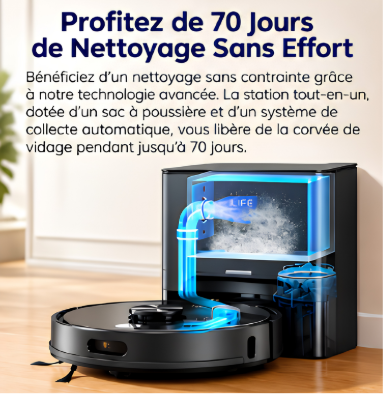 Aspirateur robot avec station d'auto vidange