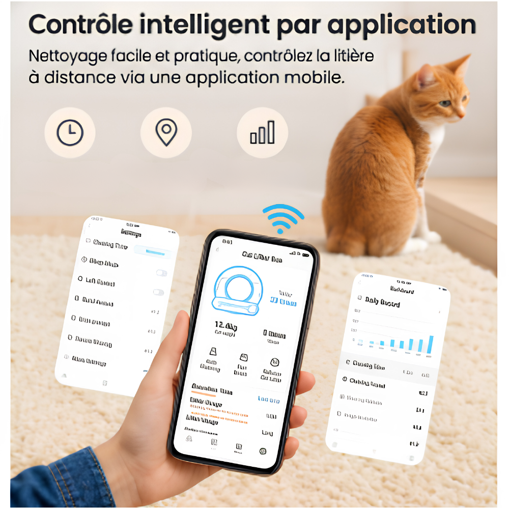 Litière autonettoyante connectée (65L)