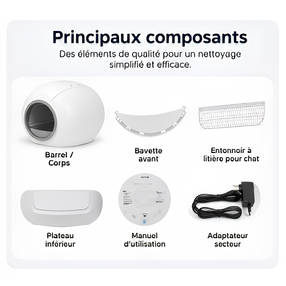 Litière autonettoyante connectée (65L)
