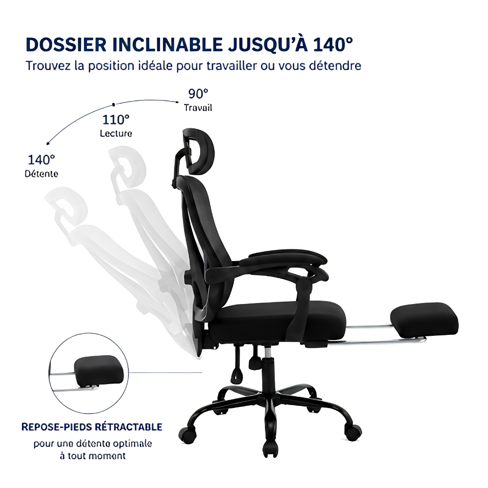 Chaise de bureau ergonomique confort