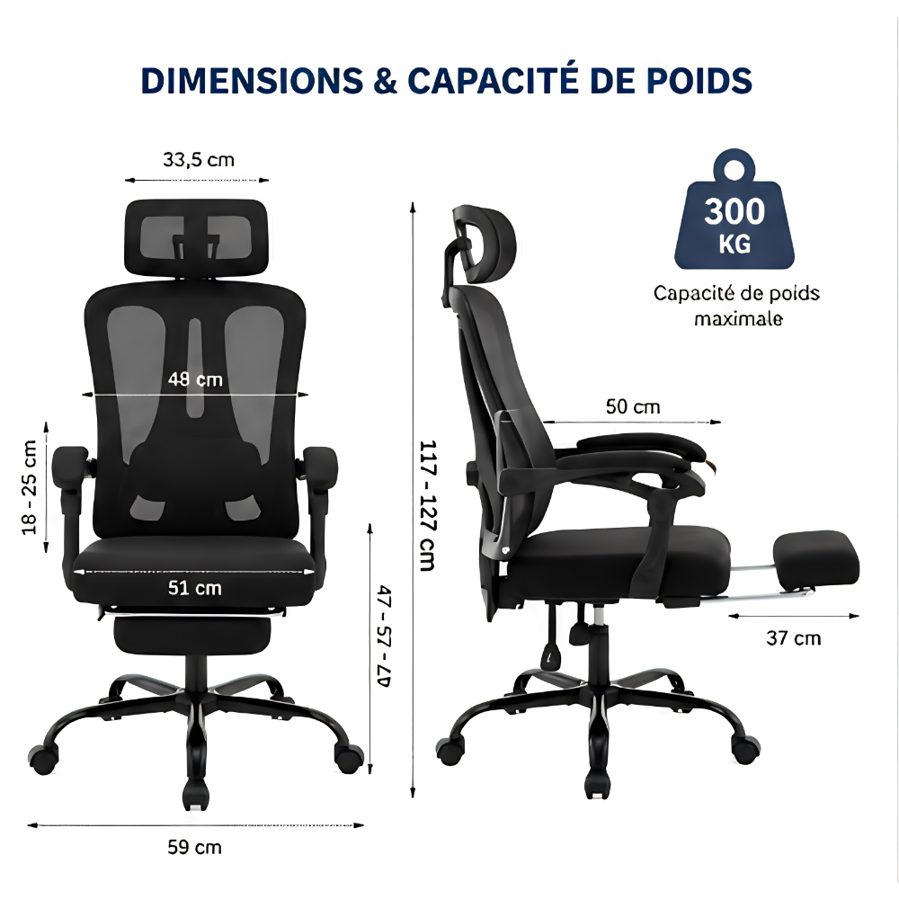 Chaise de bureau ergonomique confort